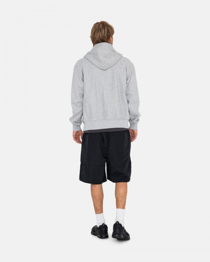 Stussy Stock Logo Zip Hoodie Hettegenser Dame Grå Norge | COA-1789