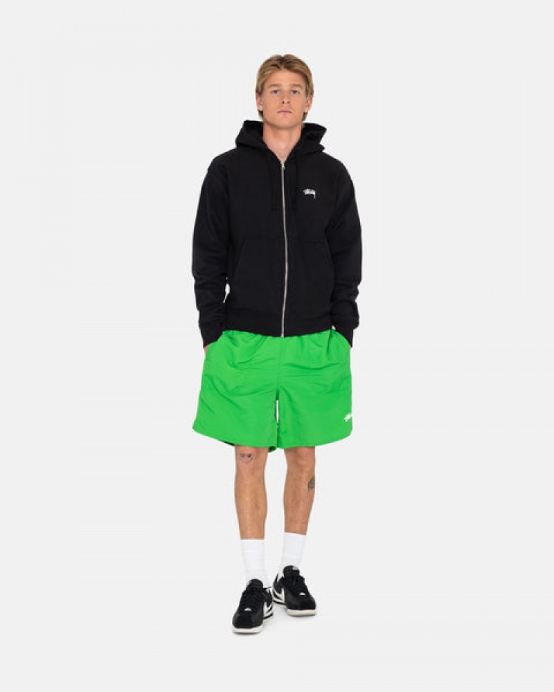 Stussy Stock Logo Zip Hoodie Hettegenser Herre Svarte Norge | CPD-1503