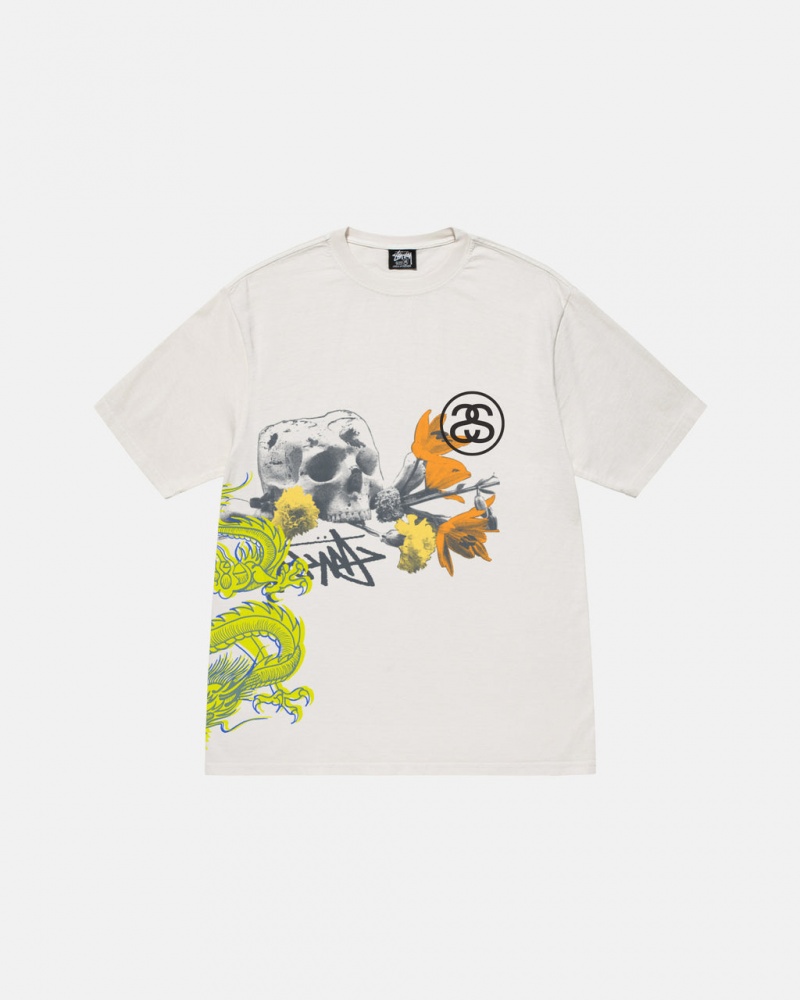 Stussy Strike Pigment Dyed Tee T Skjorte Herre Beige Norge | CNV-4500