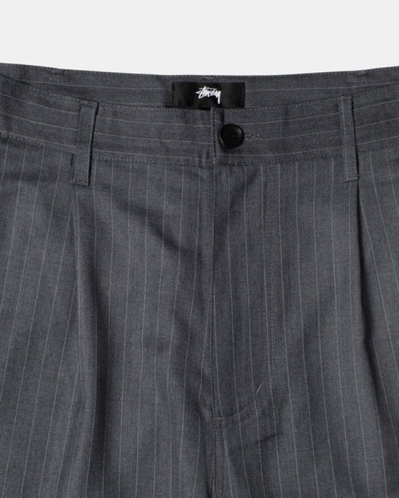 Stussy Stripe Volume Plissert Trouser Bukse Herre Grå Norge | AGA-4542