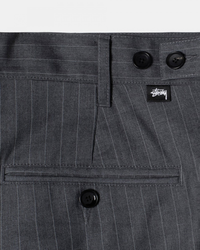 Stussy Stripe Volume Plissert Trouser Bukse Herre Grå Norge | AGA-4542