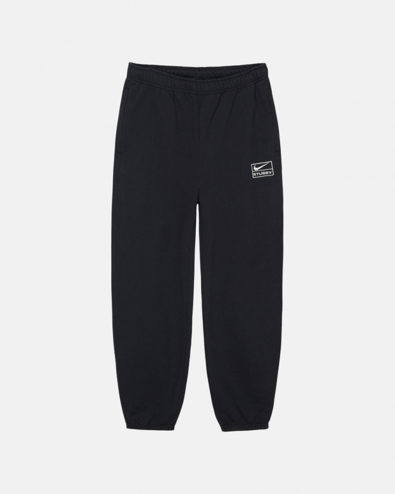 Stussy Stone Wash Fleece Pant Joggebukser Dame Svarte Norge | MEH-5866