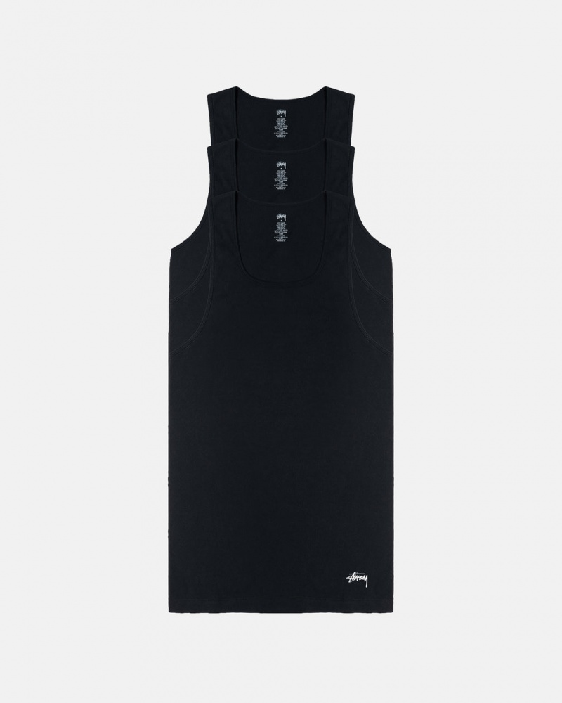 Stussy Stussy Tank Undershirt Skjorte Dame Svarte Norge | EZK-5386