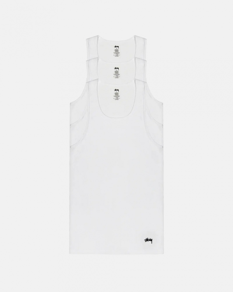 Stussy Stussy Tank Undershirt Skjorte Dame Hvite Norge | IOS-6092