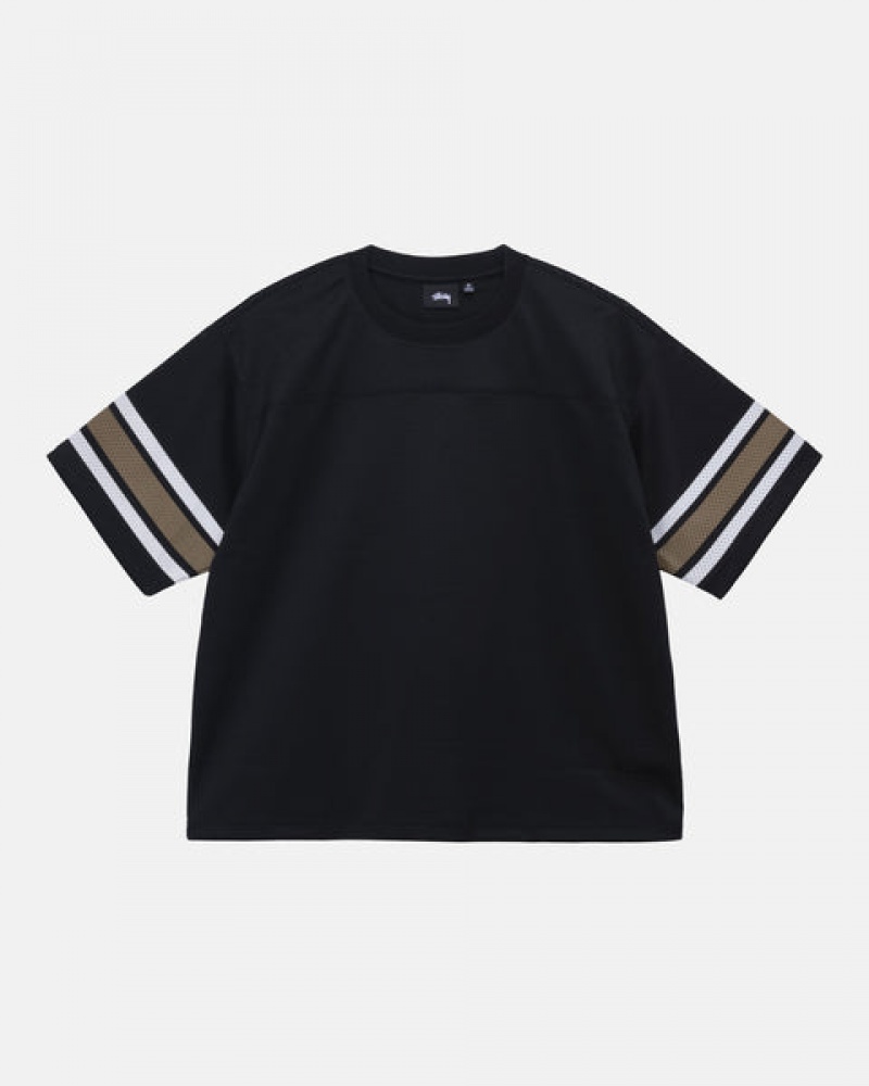 Stussy Surfman Mesh Football Jersey Topper Dame Svarte Norge | LAU-0643