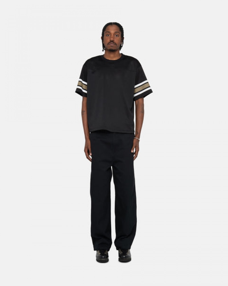 Stussy Surfman Mesh Football Jersey Topper Dame Svarte Norge | LAU-0643