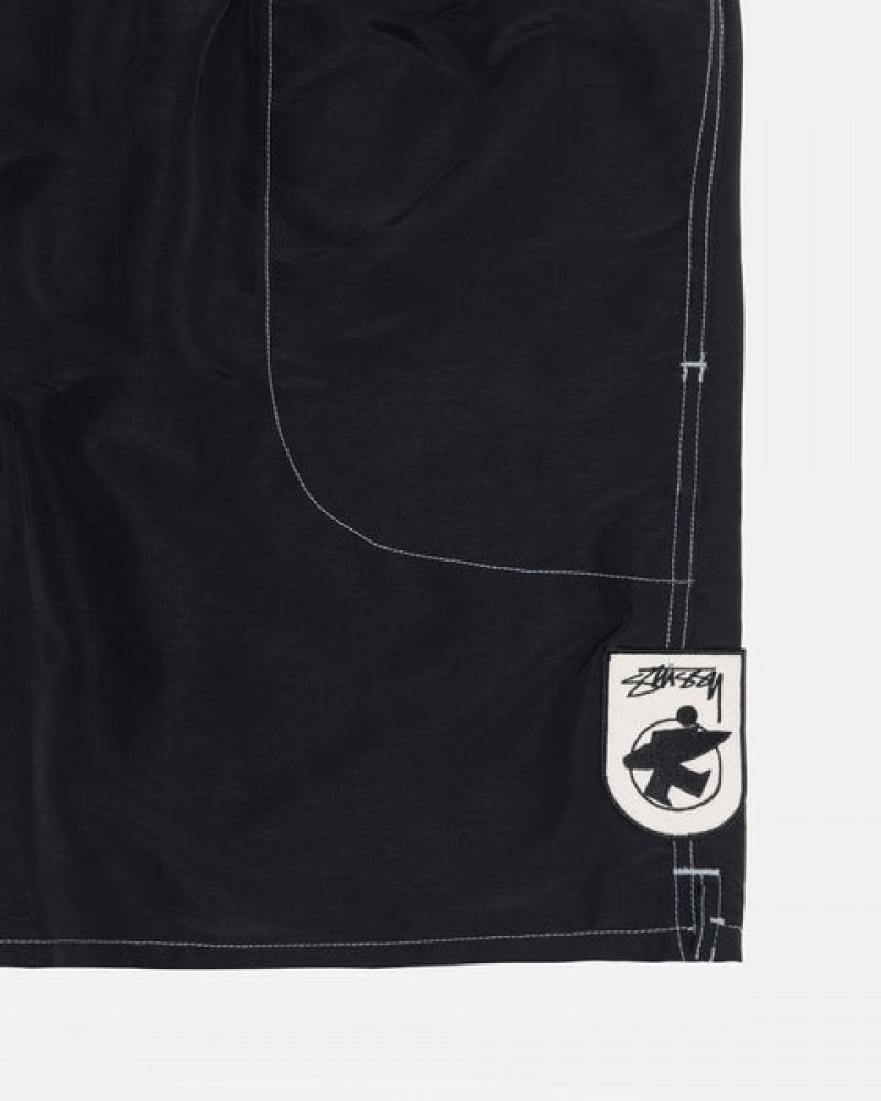 Stussy Surfman Patch Vann Kort Badetøy Dame Svarte Norge | DHD-3582