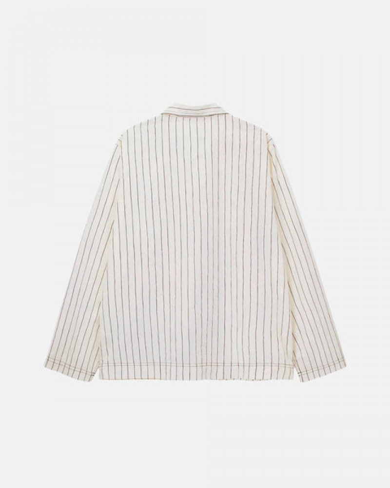 Stussy Tekla Poplin Pyjama Shirt Skjorte Dame Beige Norge | ZWH-8397