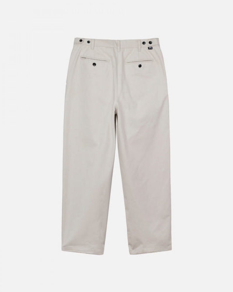 Stussy Twill Volume Plissert Trouser Bukse Herre Beige Norge | ZSL-4272