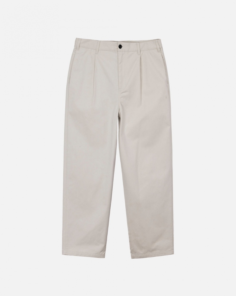 Stussy Twill Volume Plissert Trouser Bukse Herre Beige Norge | ZSL-4272