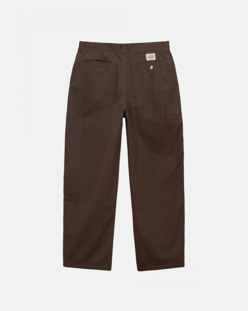 Stussy Workgear Trouser Twill Bukse Dame Brune Norge | YIW-0723