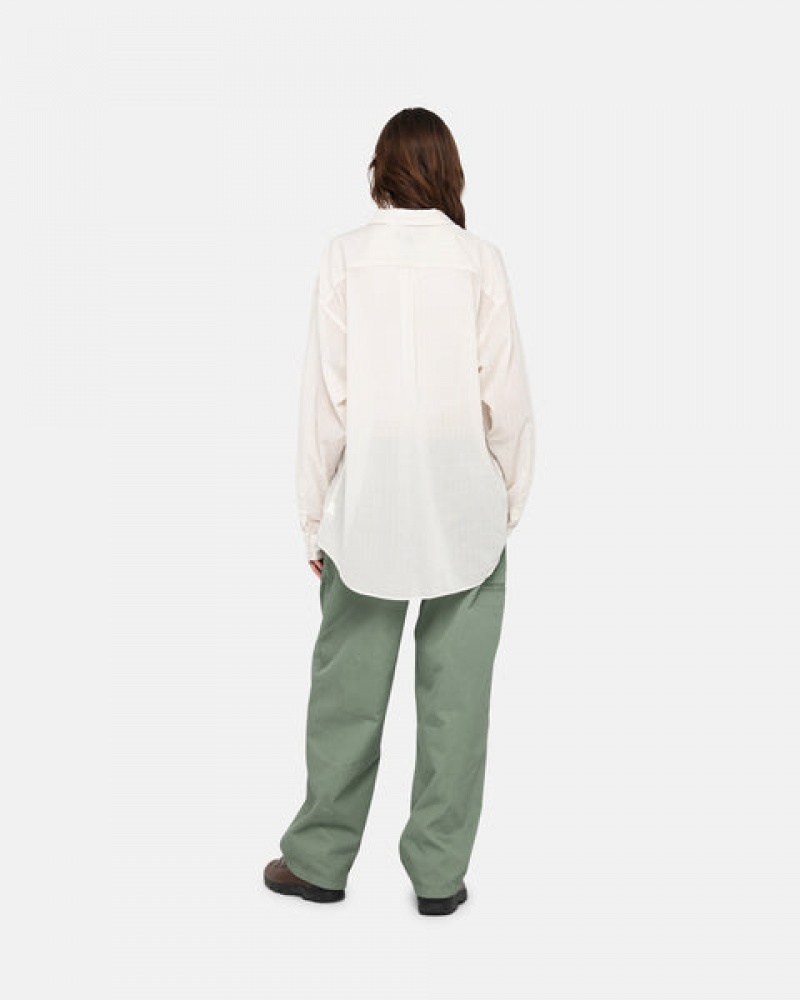 Stussy Workgear Trouser Twill Bukse Dame Grønn Norge | LLJ-5859