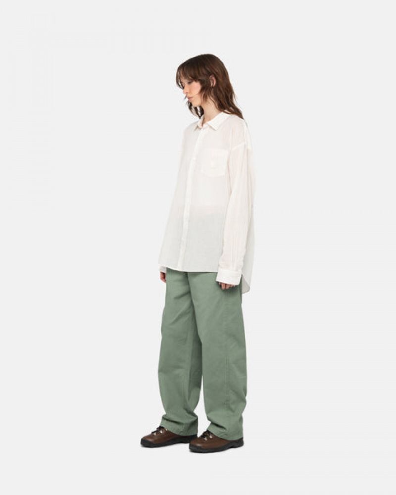 Stussy Workgear Trouser Twill Bukse Dame Grønn Norge | LLJ-5859