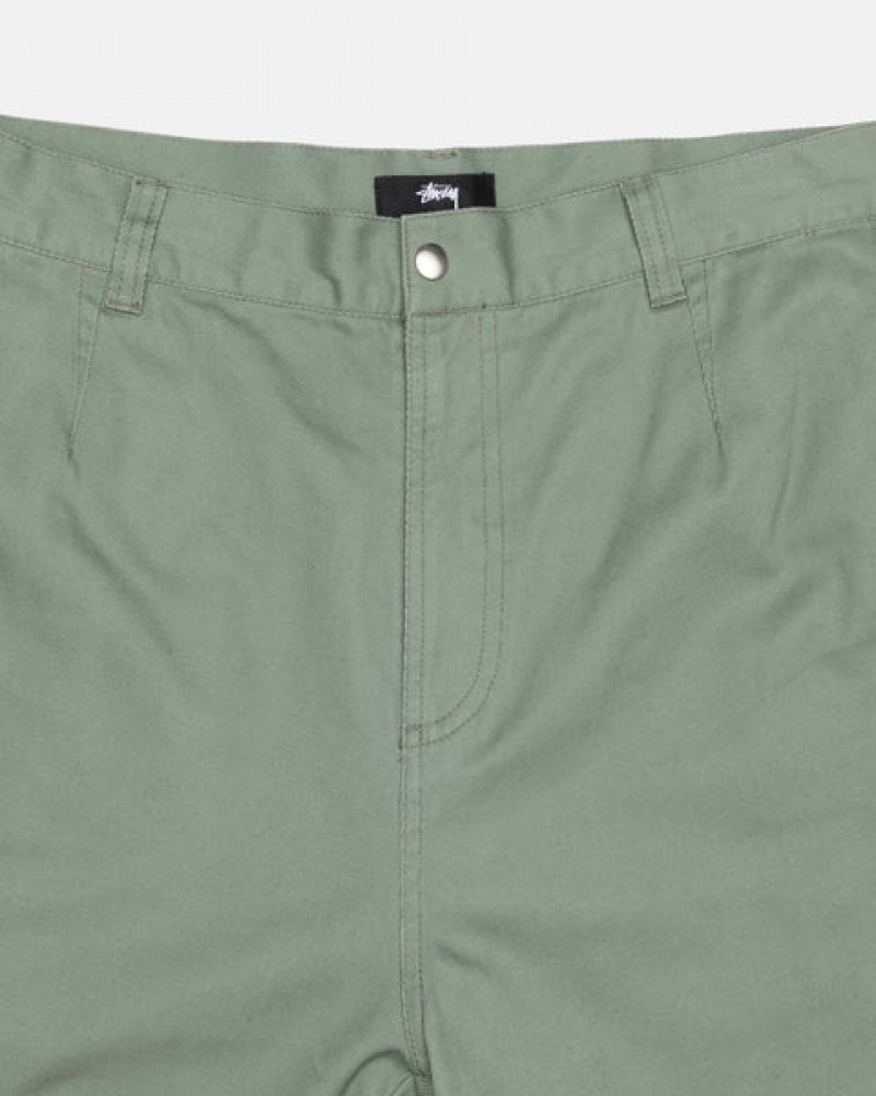 Stussy Workgear Trouser Twill Bukse Dame Grønn Norge | LLJ-5859