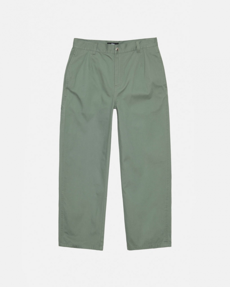 Stussy Workgear Trouser Twill Bukse Dame Grønn Norge | LLJ-5859