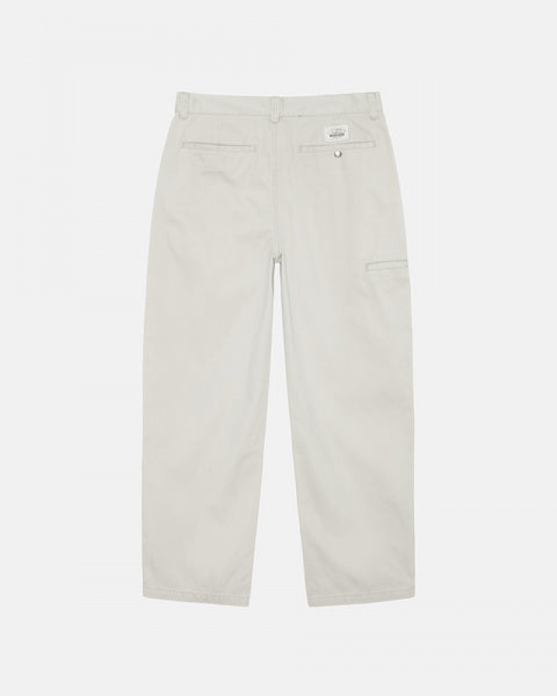 Stussy Workgear Trouser Twill Bukse Dame Hvite Norge | TTS-4132