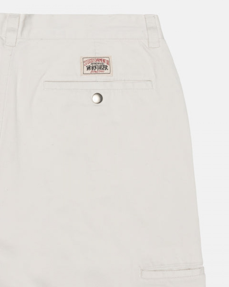 Stussy Workgear Trouser Twill Bukse Dame Hvite Norge | TTS-4132