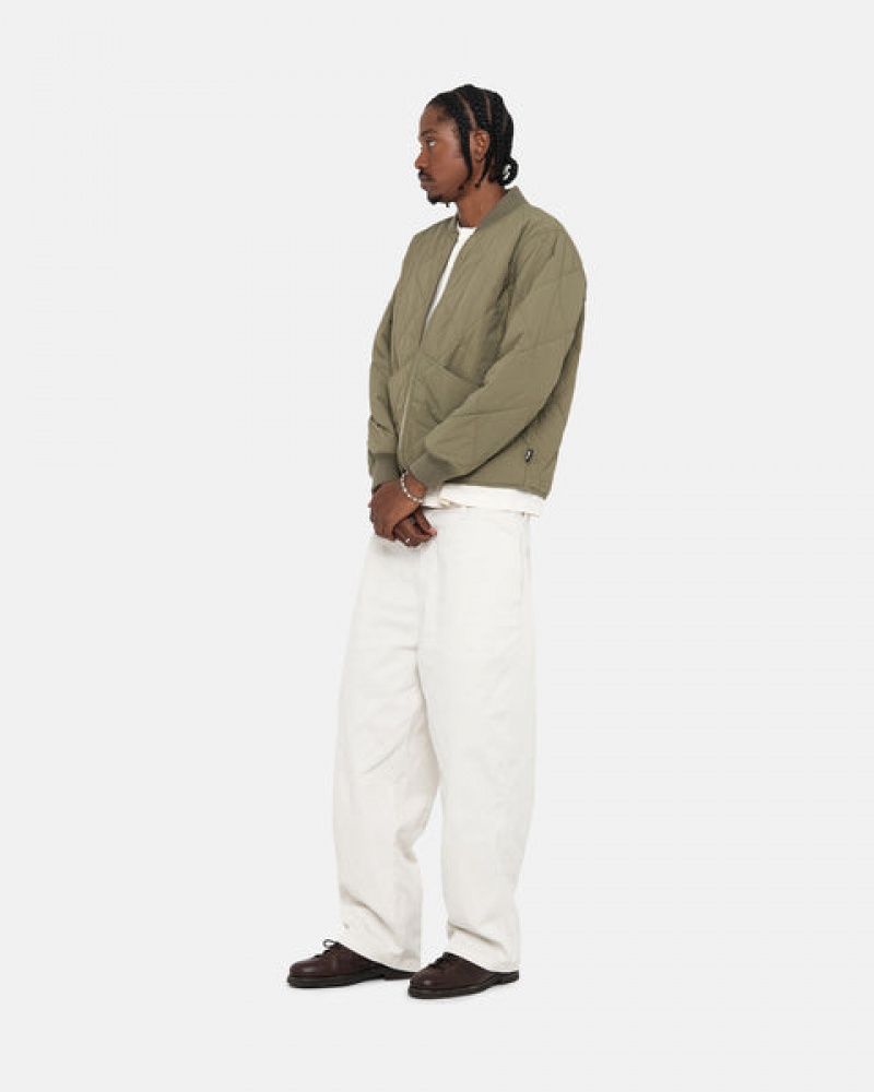 Stussy Workgear Trouser Twill Bukse Dame Hvite Norge | TTS-4132