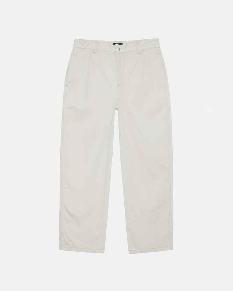 Stussy Workgear Trouser Twill Bukse Dame Hvite Norge | TTS-4132